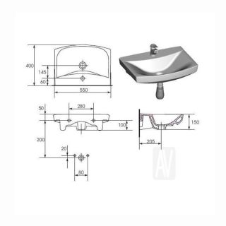 Раковина Cersanit CARINA 55 UM-CAR55/1 55x40